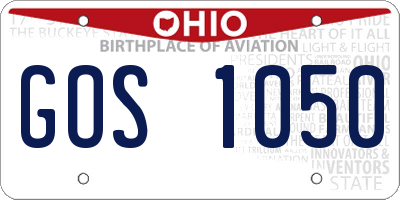 OH license plate GOS1050