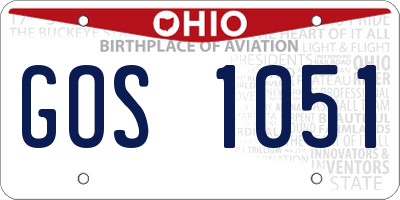 OH license plate GOS1051