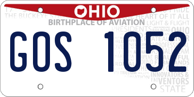 OH license plate GOS1052