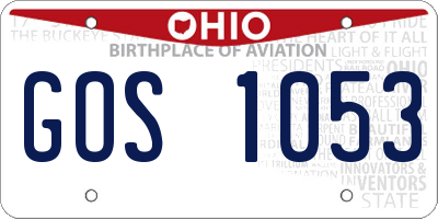 OH license plate GOS1053