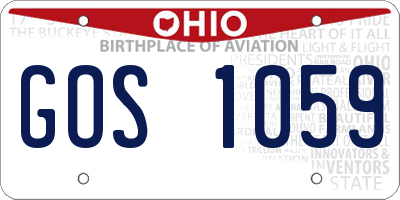 OH license plate GOS1059