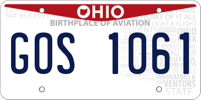 OH license plate GOS1061