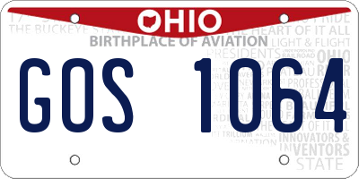 OH license plate GOS1064