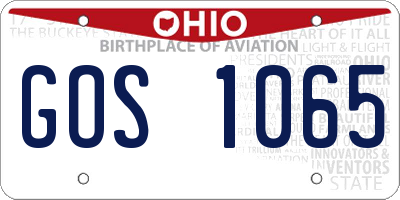 OH license plate GOS1065