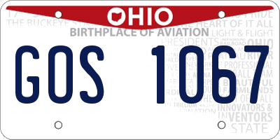 OH license plate GOS1067