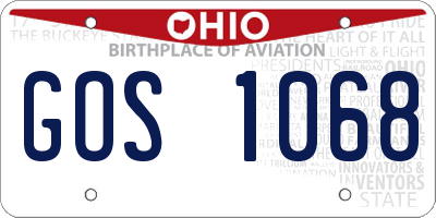 OH license plate GOS1068