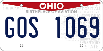 OH license plate GOS1069