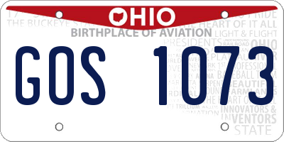 OH license plate GOS1073