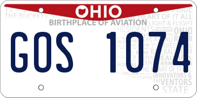 OH license plate GOS1074