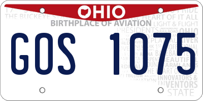 OH license plate GOS1075