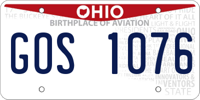 OH license plate GOS1076