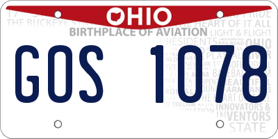 OH license plate GOS1078