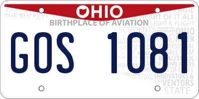 OH license plate GOS1081