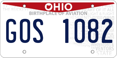 OH license plate GOS1082