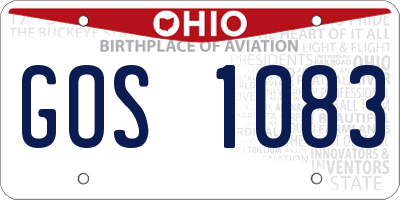 OH license plate GOS1083