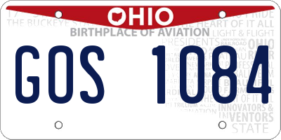 OH license plate GOS1084