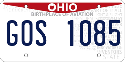 OH license plate GOS1085