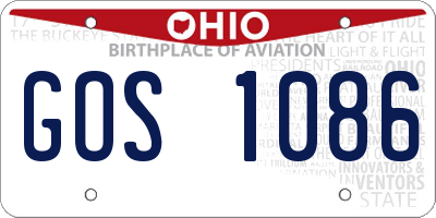 OH license plate GOS1086