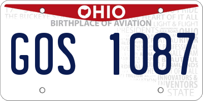 OH license plate GOS1087