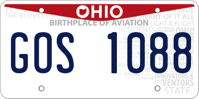 OH license plate GOS1088
