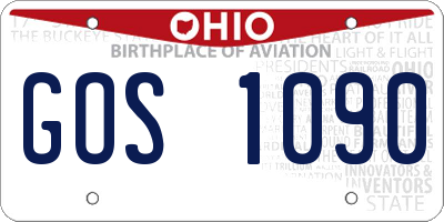 OH license plate GOS1090