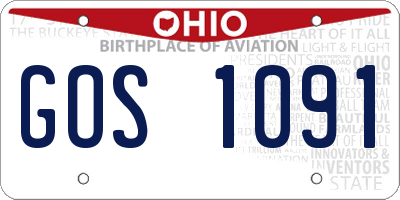 OH license plate GOS1091
