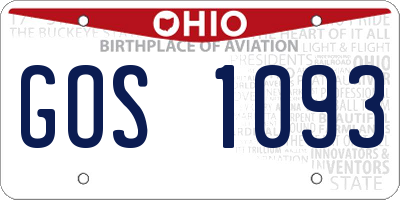OH license plate GOS1093