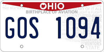 OH license plate GOS1094