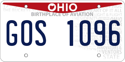 OH license plate GOS1096