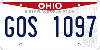 OH license plate GOS1097
