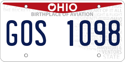 OH license plate GOS1098