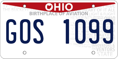 OH license plate GOS1099
