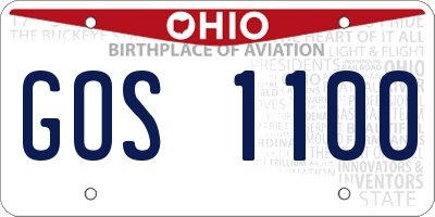 OH license plate GOS1100