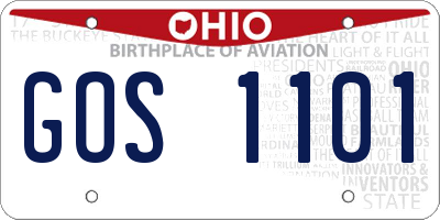 OH license plate GOS1101
