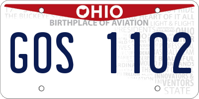 OH license plate GOS1102