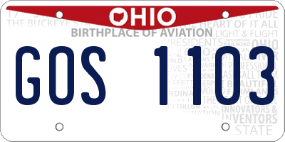 OH license plate GOS1103