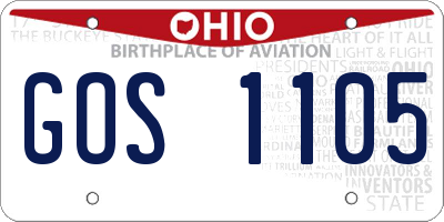 OH license plate GOS1105