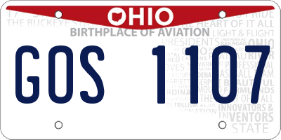 OH license plate GOS1107