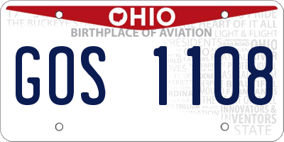 OH license plate GOS1108
