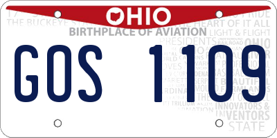 OH license plate GOS1109