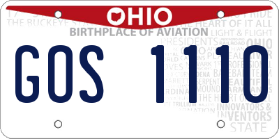 OH license plate GOS1110