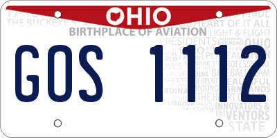 OH license plate GOS1112