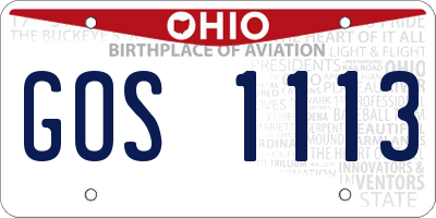 OH license plate GOS1113