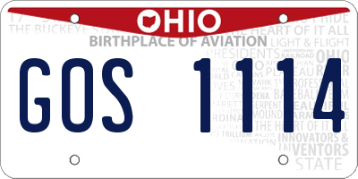 OH license plate GOS1114
