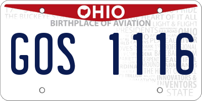 OH license plate GOS1116