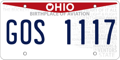 OH license plate GOS1117