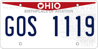 OH license plate GOS1119
