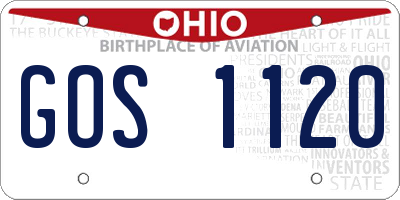 OH license plate GOS1120
