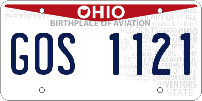 OH license plate GOS1121