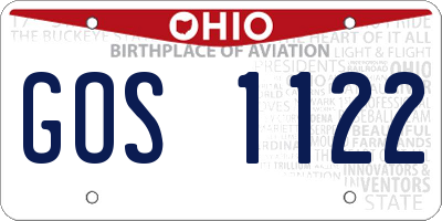 OH license plate GOS1122